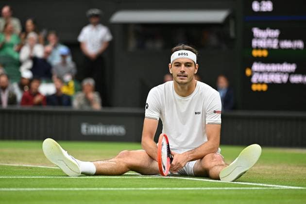 Wimbledon - Fourth Round Taylor Fritz (USA) during his fourth round match at the 2024 Wimbledon Championships at the AELTC in London, UK, on July 8, 2024. Photo by Corinne Dubreuil ABACAPRESS.COM LONDON  Copyright: xDubreuilxCorinne ABACAx