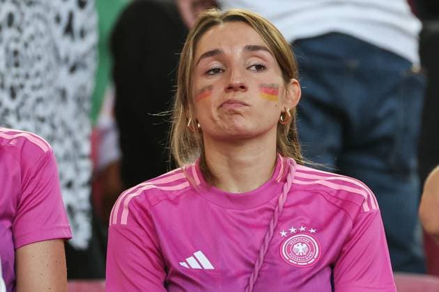 Euro 2024 Spain Germany on 05 07 2024 in the Stuttgart Arena in Stuttgart Lena Wurzenberger the girlfriend of national coach Julian Nagelsmann Germany dissatisfied, disappointed, disappointed, dejected MH