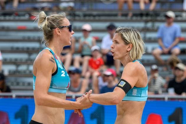 Beach Pro Tour Elite 16 Vienna, 09 07 2024, Vienna Laura Ludwig GER , Louisa Lippmann GER Beach Pro Tour Elite 16 Vienna, Vienna on 09 07 2024 Copyright: xBEAUTIFULxSPORTS PeterxWeberx
