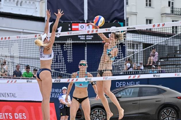 Beach Pro Tour Elite 16 Vienna, 09 07 2024, Vienna Laura Ludwig GER , Louisa Lippmann GER Beach Pro Tour Elite 16 Vienna, Vienna on 09 07 2024 Copyright: xBEAUTIFULxSPORTS PeterxWeberx