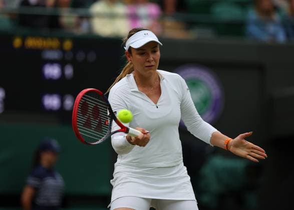 9th July 2024; All England Lawn Tennis and Croquet Club, London, England; Wimbledon Tennis Tournament, Day 9; Donna Vekic (CRO) from the baseline against Lulu Sun (NZL), womens singles quarter final match  ActionPlus12666350 JohnxPatrickxFletcher