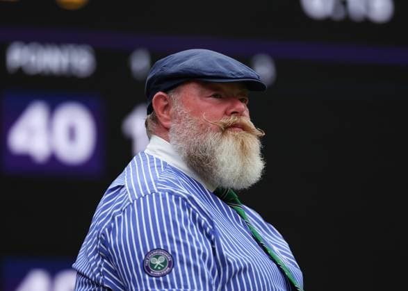 9th July 2024; All England Lawn Tennis and Croquet Club, London, England; Wimbledon Tennis Tournament, Day 9; Line judge observing the womens singles quarter final match between Lulu Sun (NZL) vs Donna Vekic (CRO)  ActionPlus12666365 JohnxPatrickxFletcher