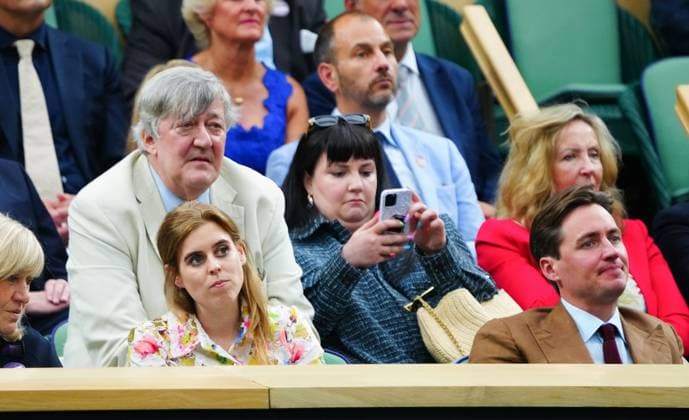 Stephen Fry, Lena Dunham, Princess Beatrice and Edoardo Mapelli in the Royal Box on Centre Court Wimbledon Tennis Championships, Day 9, The All England Lawn Tennis and Croquet Club, London, UK - 09 Jul 2024  Copyright: xJavierxGarcia Shutterstockx 14577169f