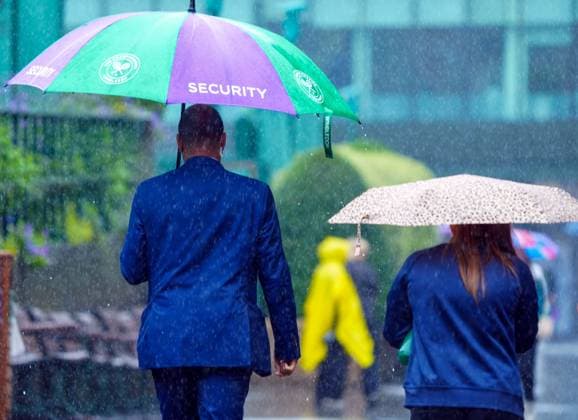 Rain falls at Wimbledon Wimbledon Tennis Championships, Day 9, The All England Lawn Tennis and Croquet Club, London, UK - 09 Jul 2024  Copyright: xJavierxGarcia Shutterstockx 14577169l