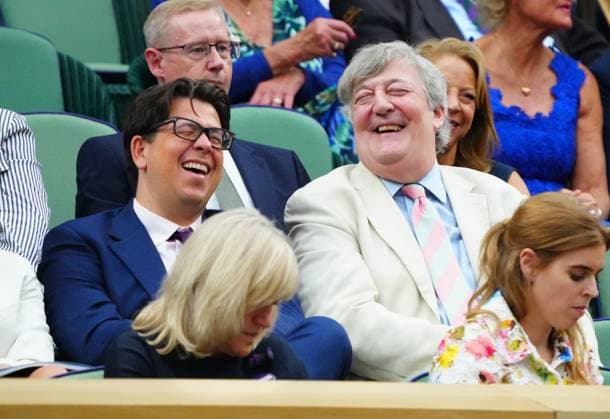 Michael McIntyre and Stephen Fry in the Royal Box on Centre Court Wimbledon Tennis Championships, Day 9, The All England Lawn Tennis and Croquet Club, London, UK - 09 Jul 2024  Copyright: xJavierxGarcia Shutterstockx 14577169bp