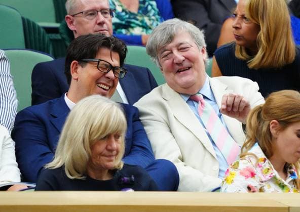 Michael McIntyre and Stephen Fry in the Royal Box on Centre Court Wimbledon Tennis Championships, Day 9, The All England Lawn Tennis and Croquet Club, London, UK - 09 Jul 2024  Copyright: xJavierxGarcia Shutterstockx 14577169bn