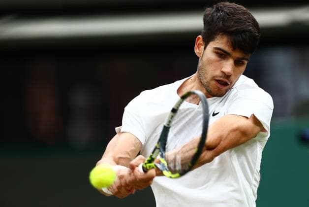 Carlos Alcaraz of Spain Wimbledon Tennis Championships, Day 9, The All England Lawn Tennis and Croquet Club, London, UK - 09 Jul 2024  Copyright: xJamesxMarsh Shutterstockx 14577170bz
