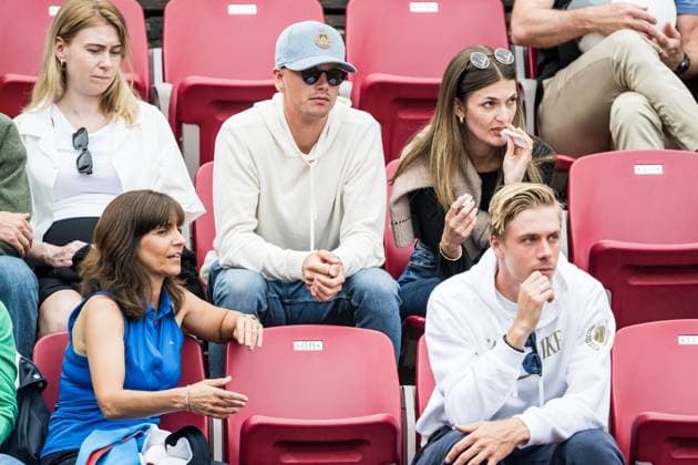 240709 Maria Capistrano, Tanja Björklund and tennis player Denis Shapovalov during day 2 of the WTA Nordea Open on July 9, 2024 in Bastad  Copyright: NICLASxJÖNSSON BB240709NO138