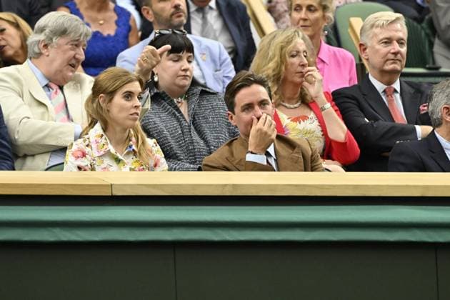 Tennis : Wimbledon 2024 - HRH Princess Beatrice and Mrs Edoardo Mapelli Mozzi Tennis : Wimbledon 2024 - England - 09 07 2024 ChrysleneCaillaud Panoramic 