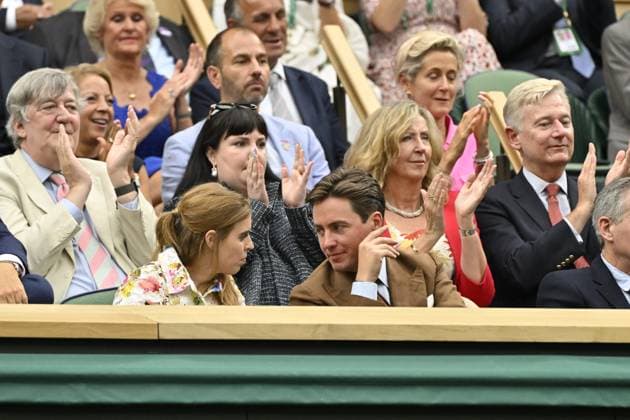 Tennis : Wimbledon 2024 - HRH Princess Beatrice and Mrs Edoardo Mapelli Mozzi Tennis : Wimbledon 2024 - England - 09 07 2024 ChrysleneCaillaud Panoramic 