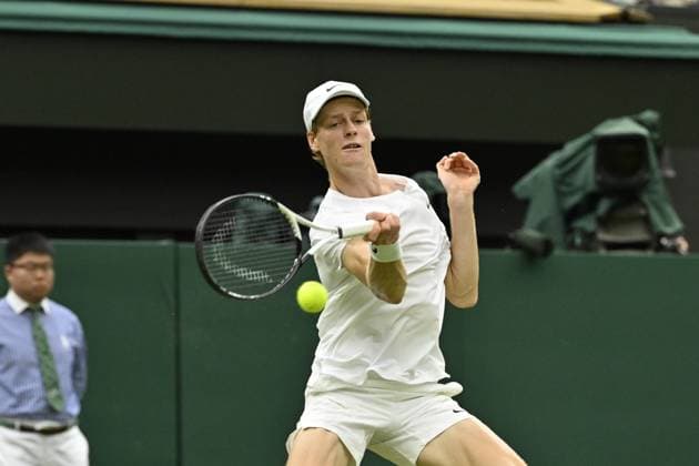 Tennis : Wimbledon 2024 - Jannik Sinner - Italie Tennis : Wimbledon 2024 - England - 09 07 2024 ChrysleneCaillaud Panoramic 