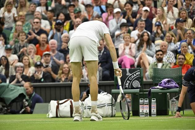 Tennis : Wimbledon 2024 - Jannik Sinner - Italie Tennis : Wimbledon 2024 - England - 09 07 2024 ChrysleneCaillaud Panoramic 