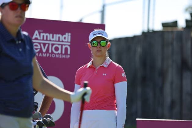 EVIAN-LES-BAINS, FRANCE - 09.07.2024: Emily Kristine Pedersen (DEN) of The Amundi Evian Championship at the Evian Resort Golf Club on July 09, 2023 in Evian-les-Bains, France.