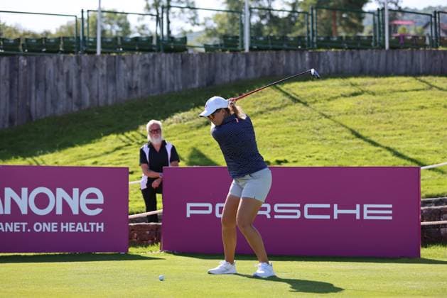 EVIAN-LES-BAINS, FRANCE - 09.07.2024: LAUREN COUGHLIN (USA) of The Amundi Evian Championship at the Evian Resort Golf Club on July 09, 2023 in Evian-les-Bains, France.