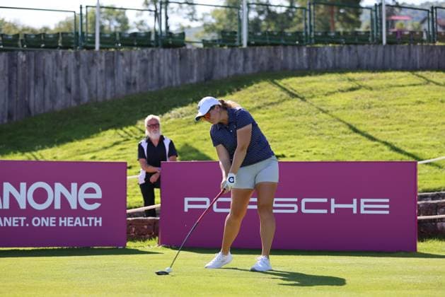 EVIAN-LES-BAINS, FRANCE - 09.07.2024: LAUREN COUGHLIN (USA) of The Amundi Evian Championship at the Evian Resort Golf Club on July 09, 2023 in Evian-les-Bains, France.