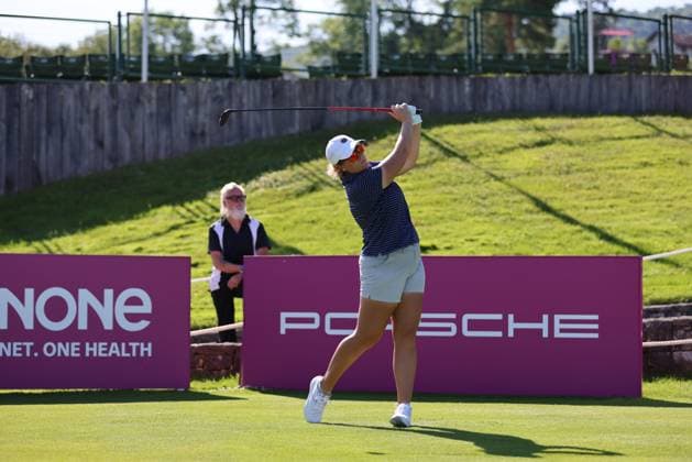 EVIAN-LES-BAINS, FRANCE - 09.07.2024: LAUREN COUGHLIN (USA) of The Amundi Evian Championship at the Evian Resort Golf Club on July 09, 2023 in Evian-les-Bains, France.