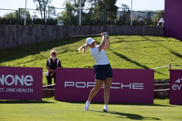 EVIAN-LES-BAINS, FRANCE - 09.07.2024: Maja Stark (SWE) of The Amundi Evian Championship at the Evian Resort Golf Club on July 09, 2023 in Evian-les-Bains, France.