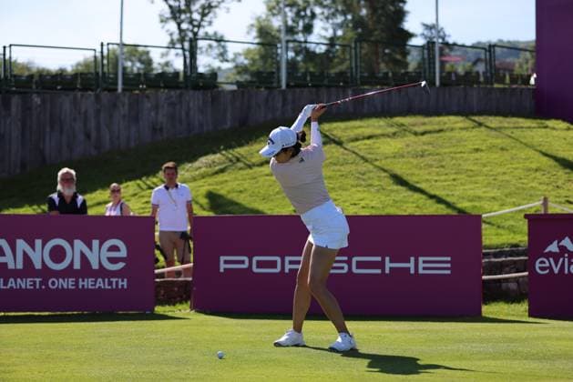 EVIAN-LES-BAINS, FRANCE - 09.07.2024: ROSE ZHANG (USA) of The Amundi Evian Championship at the Evian Resort Golf Club on July 09, 2023 in Evian-les-Bains, France.