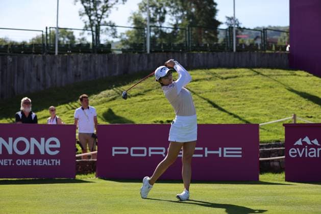EVIAN-LES-BAINS, FRANCE - 09.07.2024: ROSE ZHANG (USA) of The Amundi Evian Championship at the Evian Resort Golf Club on July 09, 2023 in Evian-les-Bains, France.