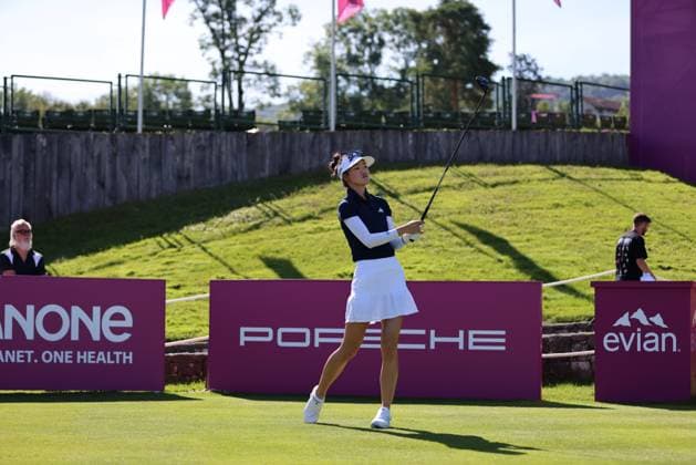 EVIAN-LES-BAINS, FRANCE - 09.07.2024: GRACE KIM (AUS) of The Amundi Evian Championship at the Evian Resort Golf Club on July 09, 2023 in Evian-les-Bains, France.