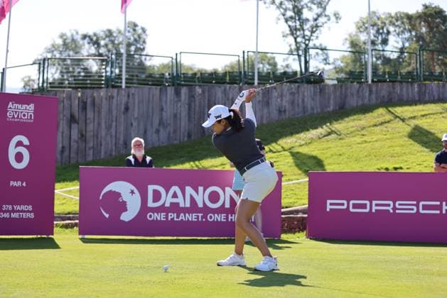 EVIAN-LES-BAINS, FRANCE - 09.07.2024: AUSTON KIM (USA) of The Amundi Evian Championship at the Evian Resort Golf Club on July 09, 2023 in Evian-les-Bains, France.