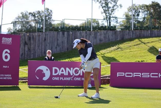 EVIAN-LES-BAINS, FRANCE - 09.07.2024: AUSTON KIM (USA) of The Amundi Evian Championship at the Evian Resort Golf Club on July 09, 2023 in Evian-les-Bains, France.