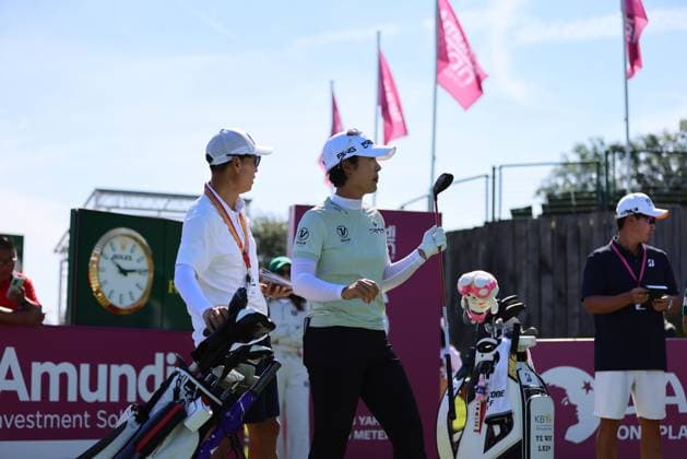 EVIAN-LES-BAINS, FRANCE - 09.07.2024: JI YOUNG PARK (KOR) of The Amundi Evian Championship at the Evian Resort Golf Club on July 09, 2023 in Evian-les-Bains, France.