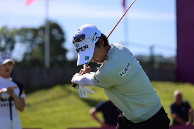 EVIAN-LES-BAINS, FRANCE - 09.07.2024: JI YOUNG PARK (KOR) of The Amundi Evian Championship at the Evian Resort Golf Club on July 09, 2023 in Evian-les-Bains, France.