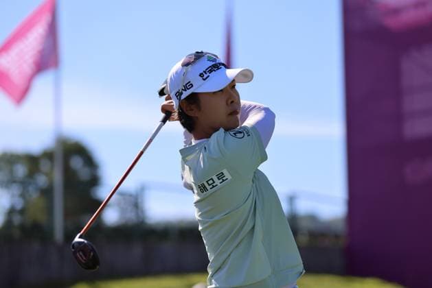 EVIAN-LES-BAINS, FRANCE - 09.07.2024: JI YOUNG PARK (KOR) of The Amundi Evian Championship at the Evian Resort Golf Club on July 09, 2023 in Evian-les-Bains, France.