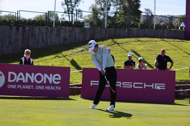 EVIAN-LES-BAINS, FRANCE - 09.07.2024: JI YOUNG PARK (KOR) of The Amundi Evian Championship at the Evian Resort Golf Club on July 09, 2023 in Evian-les-Bains, France.