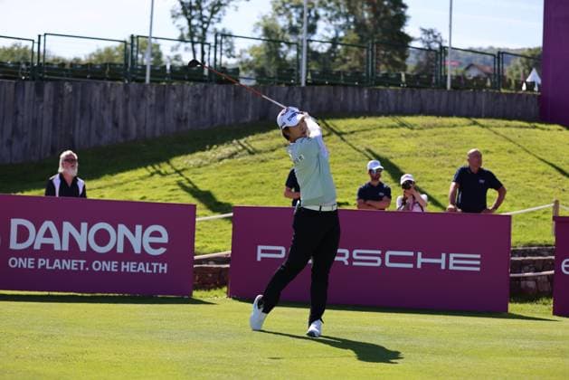 EVIAN-LES-BAINS, FRANCE - 09.07.2024: JI YOUNG PARK (KOR) of The Amundi Evian Championship at the Evian Resort Golf Club on July 09, 2023 in Evian-les-Bains, France.