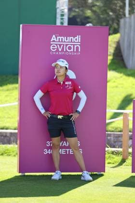EVIAN-LES-BAINS, FRANCE - 09.07.2024: WEI-LING HSU of The Amundi Evian Championship at the Evian Resort Golf Club on July 09, 2023 in Evian-les-Bains, France.