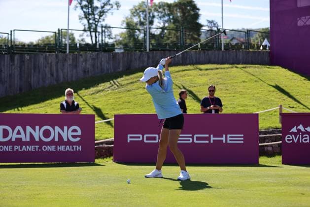 EVIAN-LES-BAINS, FRANCE - 09.07.2024: JI Bailey Tardy (USA) of The Amundi Evian Championship at the Evian Resort Golf Club on July 09, 2023 in Evian-les-Bains, France.