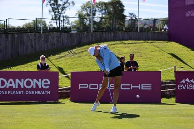 EVIAN-LES-BAINS, FRANCE - 09.07.2024: JI Bailey Tardy (USA) of The Amundi Evian Championship at the Evian Resort Golf Club on July 09, 2023 in Evian-les-Bains, France.