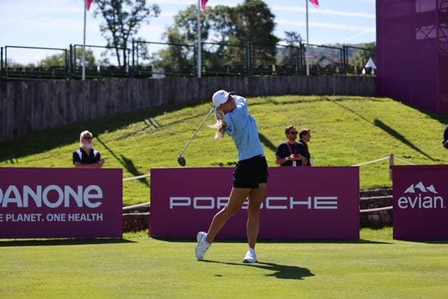 EVIAN-LES-BAINS, FRANCE - 09.07.2024: JI Bailey Tardy (USA) of The Amundi Evian Championship at the Evian Resort Golf Club on July 09, 2023 in Evian-les-Bains, France.