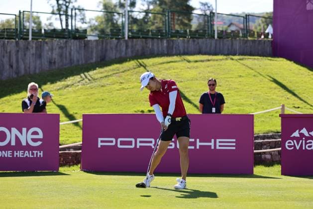 EVIAN-LES-BAINS, FRANCE - 09.07.2024: WEI-LING HSU of The Amundi Evian Championship at the Evian Resort Golf Club on July 09, 2023 in Evian-les-Bains, France.