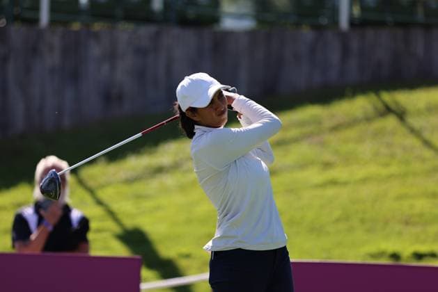 EVIAN-LES-BAINS, FRANCE - 09.07.2024: JI Aditi Ashok (IND) of The Amundi Evian Championship at the Evian Resort Golf Club on July 09, 2023 in Evian-les-Bains, France.