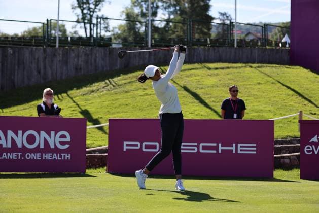 EVIAN-LES-BAINS, FRANCE - 09.07.2024: JI Aditi Ashok (IND) of The Amundi Evian Championship at the Evian Resort Golf Club on July 09, 2023 in Evian-les-Bains, France.