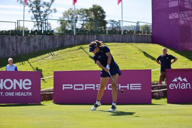 EVIAN-LES-BAINS, FRANCE - 09.07.2024: Ana Pelaez Trivino (ESP) of The Amundi Evian Championship at the Evian Resort Golf Club on July 09, 2023 in Evian-les-Bains, France.