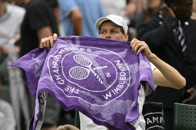 Tennis : Wimbledon 2024 - Jannick Sinner - Italie Tennis : Wimbledon 2024 - England - 09 07 2024 ChrysleneCaillaud Panoramic 