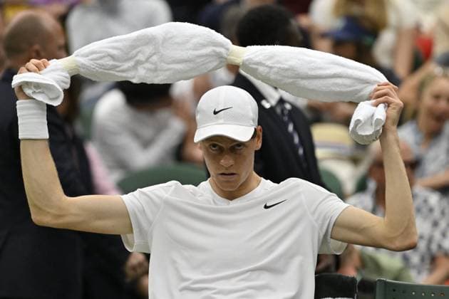 Tennis : Wimbledon 2024 - Jannick Sinner - Italie Tennis : Wimbledon 2024 - England - 09 07 2024 ChrysleneCaillaud Panoramic 