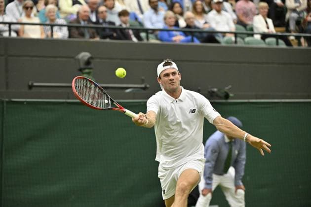 Tennis : Wimbledon 2024 - Tommy Paul - Usa Tennis : Wimbledon 2024 - England - 09 07 2024 ChrysleneCaillaud Panoramic 