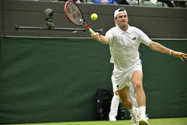 Tennis : Wimbledon 2024 - Tommy Paul - Usa Tennis : Wimbledon 2024 - England - 09 07 2024 ChrysleneCaillaud Panoramic 