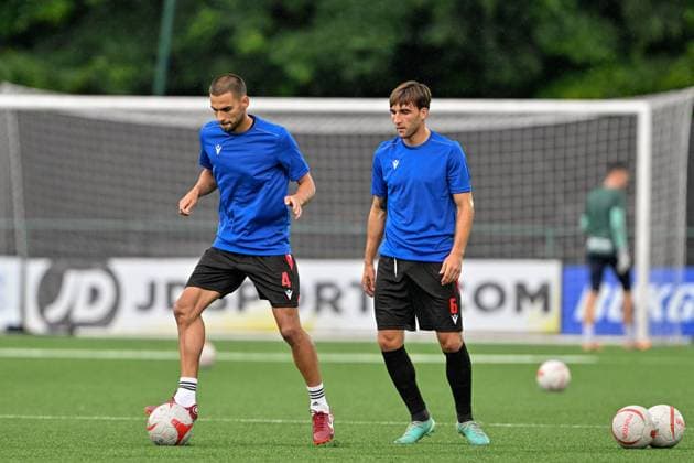 UEFA Champions League - 1st Qualifying Round The New Saints v DeÄiÄ‡ Stefan MiliÄ‡ of FK DeÄiÄ‡ warms up ahead of the UEFA Champions League - 1st Qualifying Round match The New Saints vs DeÄiÄ‡ at Park Hall Stadium, Oswestry, United Kingdom, 9th July 2024 (Photo by Cody Froggatt News Images) Oswestry Park Hall Stadium Shropshire United Kingdom Copyright: xCodyxFroggatt NewsxImagesx