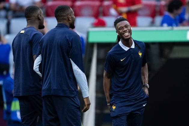 240709 Eduardo Camavinga of France ahead of the UEFA Euro 2024 Football Championship semifinal between Spain and France on July 9, 2024 in Munich Photo Mathias Bergeld BILDBYRAN code MB MB0944 fotboll football soccer fotballs em europamästerskap em uefa euro uefa european football championship euro 2024 semifinal semifinals spanien spain frankrike france bbeng  Copyright: MATHIASxBERGELD BB240709MB019