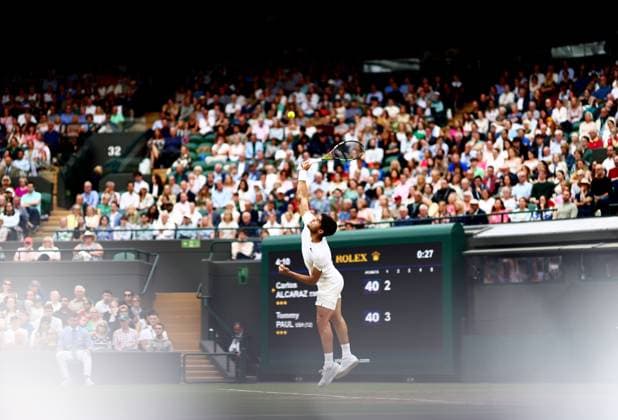 Sport Bilder des Tages Carlos Alcaraz of Spain. Wimbledon Tennis Championships, Day 9, The All England Lawn Tennis and Croquet Club, London, UK - 09 Jul 2024  Copyright: xJamesxMarsh Shutterstockx 14577170ev