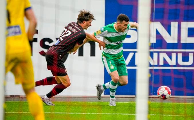 UEFA Europa Conference League First Qualifying Round First Leg, Vikingsvöllur, Reykjavik, Iceland 9 7 2024 Vikingur Reykjavik vs Shamrock Rovers Rovers™ Aaron Greene Aaron Greene 9 7 2024  Copyright: x INPHO EyÃ¾orxÃrnasonx _DSC4182