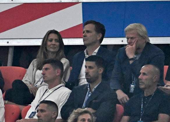 09 07 2024, Football UEFA EURO 2024, Semi-final, Spain France, in the Munich Football Arena Oliver Bierhoff and Oliver Kahn Both Germany