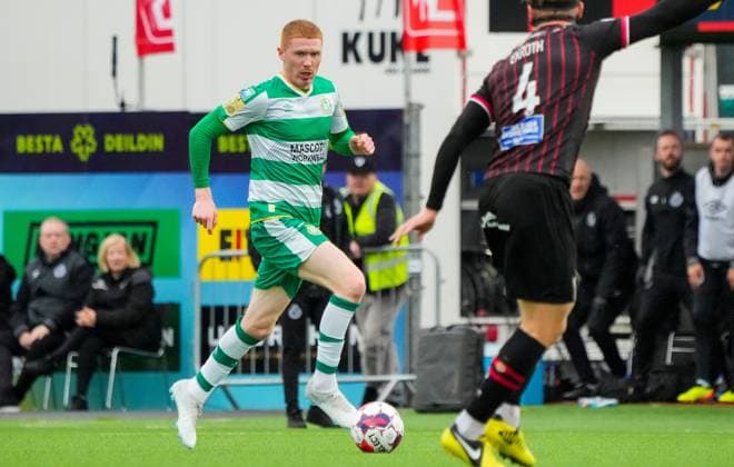 UEFA Europa Conference League First Qualifying Round First Leg, Vikingsvöllur, Reykjavik, Iceland 9 7 2024 Vikingur Reykjavik vs Shamrock Rovers Rovers™ Darragh Nugent Darragh Nugent 9 7 2024  Copyright: x INPHO EyÃ¾orxÃrnasonx _DSC4276