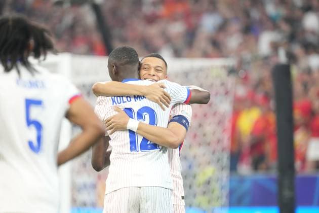 EURO 2024 - Semi-Final: Spain vs. France Randal Kolo Muani scores the opening goal for France during the EURO 2024 Semi-Final match between Spain and France on 09 July 2024, at Munich Football Arena, in Munich, Germany Munich Munich Football Arena Germany Copyright: xAlexandraxFechetex DSC04949
